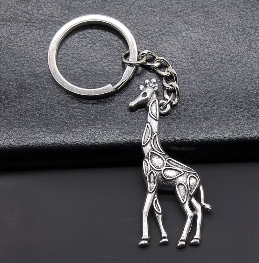 3/$25 Giraffe Stainless Steel Keychain NEW